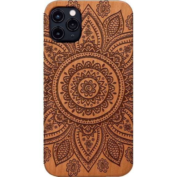 Floral Mandala 2 - Engraved Phone Model: iPhone 11 Pro Max, Color: Cherry