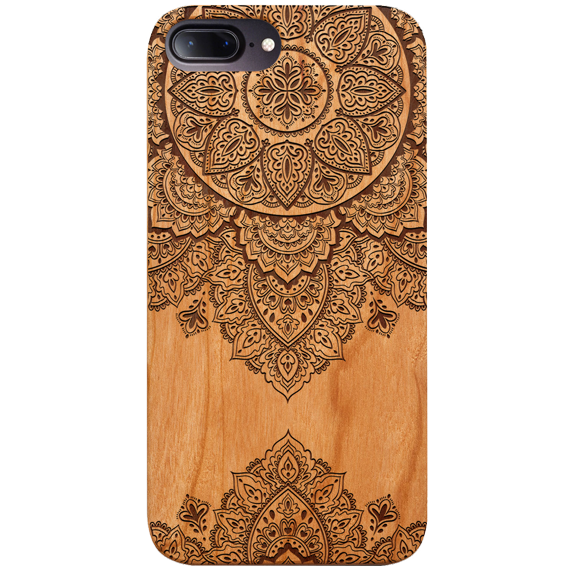Floral Mandala 3 - Engraved Phone Model: iPhone 6+/6S+/7+/8+ Universal, Color: Cherry