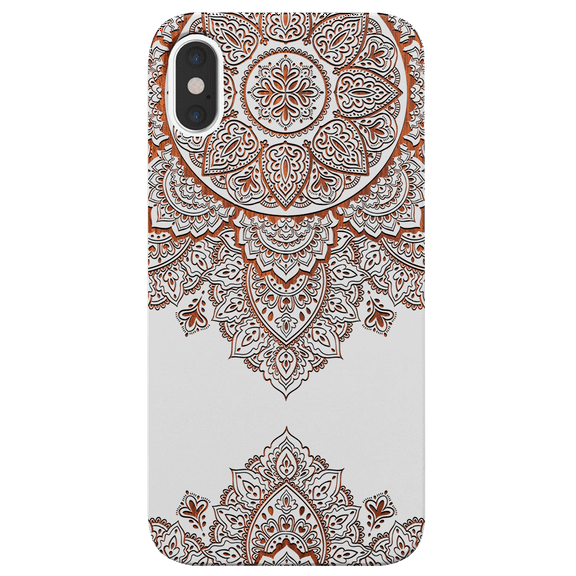 Floral Mandala 3 - Engraved Phone Model: iPhone Xs Max, Color: White