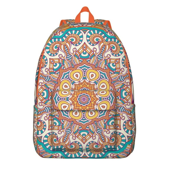 Floral Mandala Boho Chic Backpack for Women Men, Durable Laptop Bookbag for College School, Large Capacity for Commute Work Travel Gift