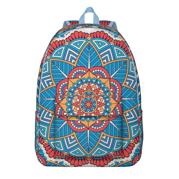 Floral Mandala Boho Print Backpack for Women & Men, Large Laptop Bookbag for School College, Lightweight Durable for Work Travel Daypack Gift