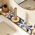 thumbnail image 1 of Floral Mandala Faucet Mat for Kitchen Sink 30'' Sink Splash Guard Mat Super Absorbent Fast Drying Drain Pad, 1 of 9