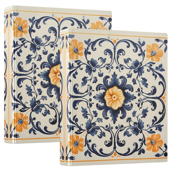 Floral Mandala Hardcover 3 Ring Binder 1.5” Round Rings Binder Organizer Letter Size Paper Pockets School Office Supplies