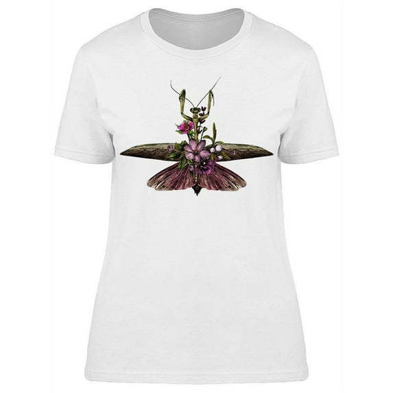 Floral Mantis Drawing Colors T-Shirt Women -Image by Shutterstock, Female XX-Large