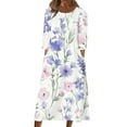 thumbnail image 1 of Floral Maxi Dress for Women Long Sleeve Casual Loose Boho Dress Fall Beach Sundress Flowy Comfy Outfit, 1 of 5