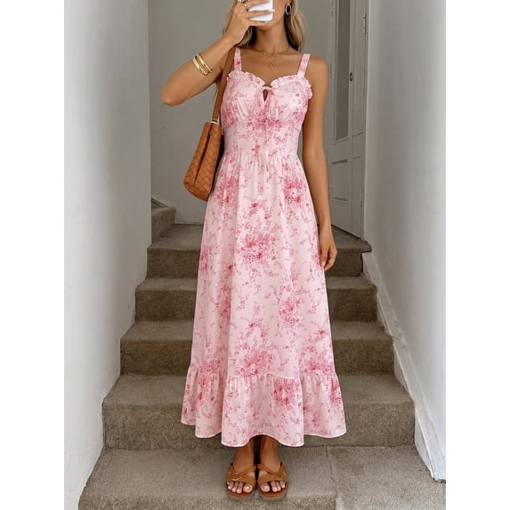 Floral Maxi Dress with Ruffle Hem