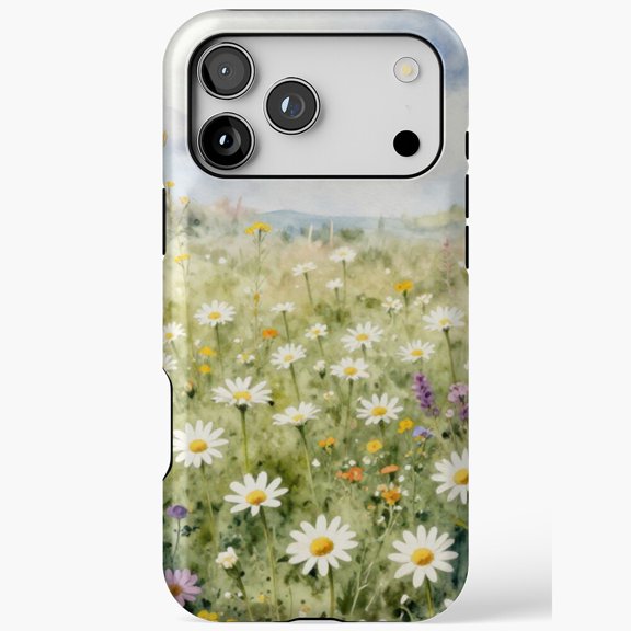 Floral Meadow Watercolor Spring Blossom Nature Phone Case for iPhone 17 11 12 13 14 15 16 Pro Max