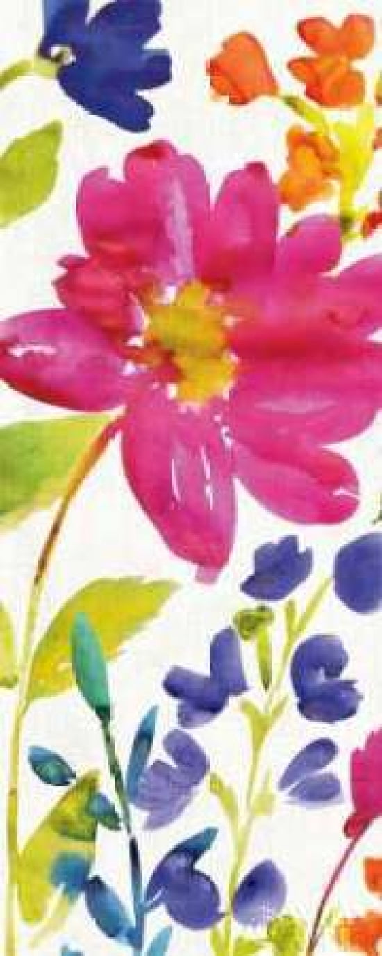 Floral Medley Panel I Canvas Art - Wild Apple Portfolio (10 x 20)
