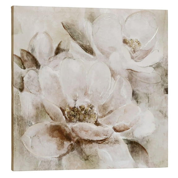Floral Melody Giclee Canvas Wall Art Ivory, 32 by 32 Inches