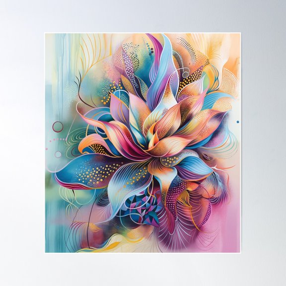 Floral Melody Poster Wall Art, Modern Wall Decor For Living Room Bedroom, 8x12 UNFRAMED