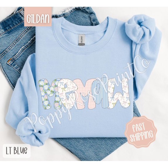 Floral Memaw Sweatshirt, Cute Spring Grandma Sweater, Coquette Memaw Crewneck, Trendy Memaw Bow Sweatshirt, Mother's Day All Size S-5Xl