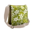 thumbnail image 1 of Floral Messenger Bag, Green Flower Pattern, Unisex Cross-body, by Ambesonne, 1 of 2