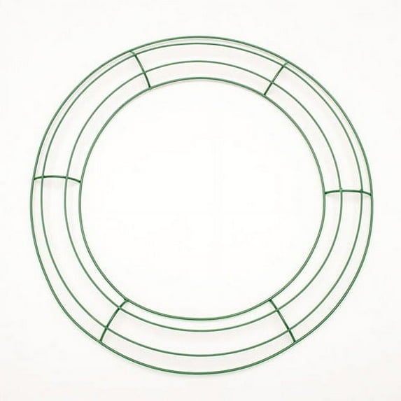 Floral Metal Wreath Form Green 14 Inches