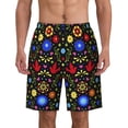 thumbnail image 1 of Floral Mexican Embroidery Birds Men'S Beach Pants Quick Dry Short Swim Trunks With With Pockets And Mesh Lining Swimwear Beach Bathing Shorts Large, 1 of 1
