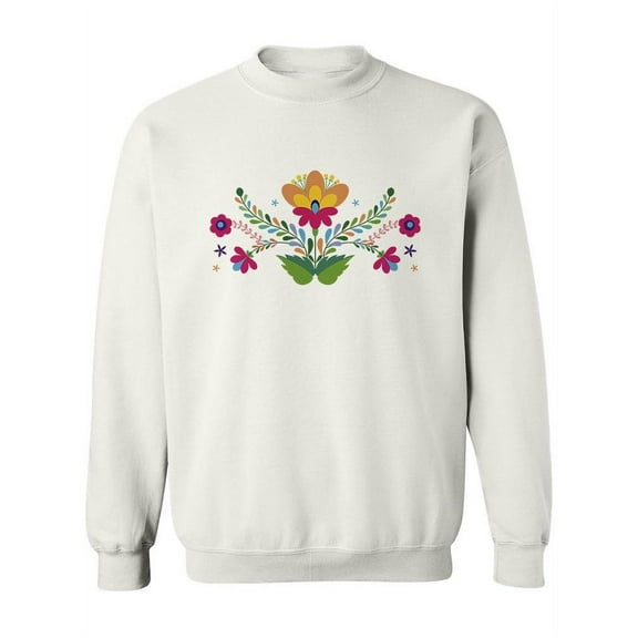 Floral Mexican Pattern Sweatshirt Women -Image by Shutterstock, Female Medium