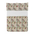 thumbnail image 1 of Floral Microfiber Bedspread Set, Christmas Birds on Watercolor Themed Flower Petals Romantic Winter, Soft Bedding Set with Pillow Shams & Comforter, 3 Sizes, White Green and Vermilion, by Ambesonne, 1 of 1