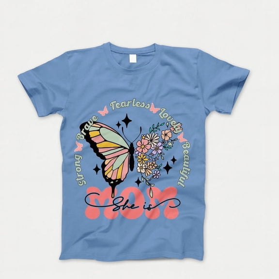 Floral Mom T-shirt, Cute Mom Tshirt, Retro Mother's Day Shirt, She Is Mom Tee, Gift for Mom, Mothers Day Outfit, Trendy Mama Crewneck