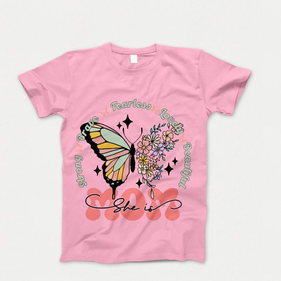 Floral Mom T-shirt, Cute Mom Tshirt, Retro Mother's Day Shirt, She Is Mom Tee, Gift for Mom, Mothers Day Outfit, Trendy Mama Crewneck