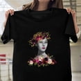 thumbnail image 1 of Floral Monochrome Woman Funny Botanical Art Parody Graphic H27986 T-Shirt, for Men and Women, Up to Size 5XL, 1 of 2