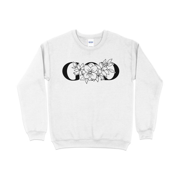 Floral Monogram Letter O Sweatshirt, Women's Custom Initial Botanical Pullover, Personalized Flower Design Cozy Top