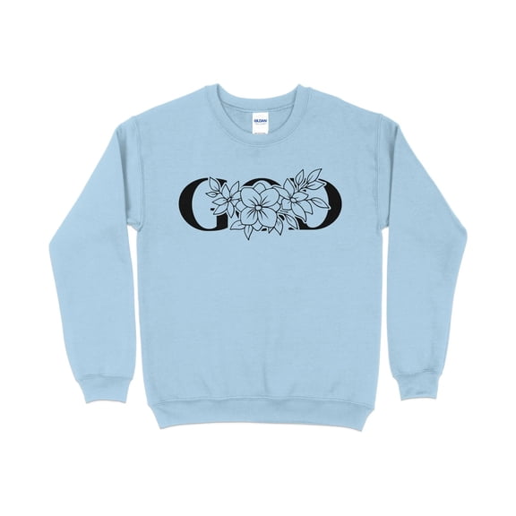 Floral Monogram Letter O Sweatshirt, Women's Custom Initial Botanical Pullover, Personalized Flower Design Cozy Top