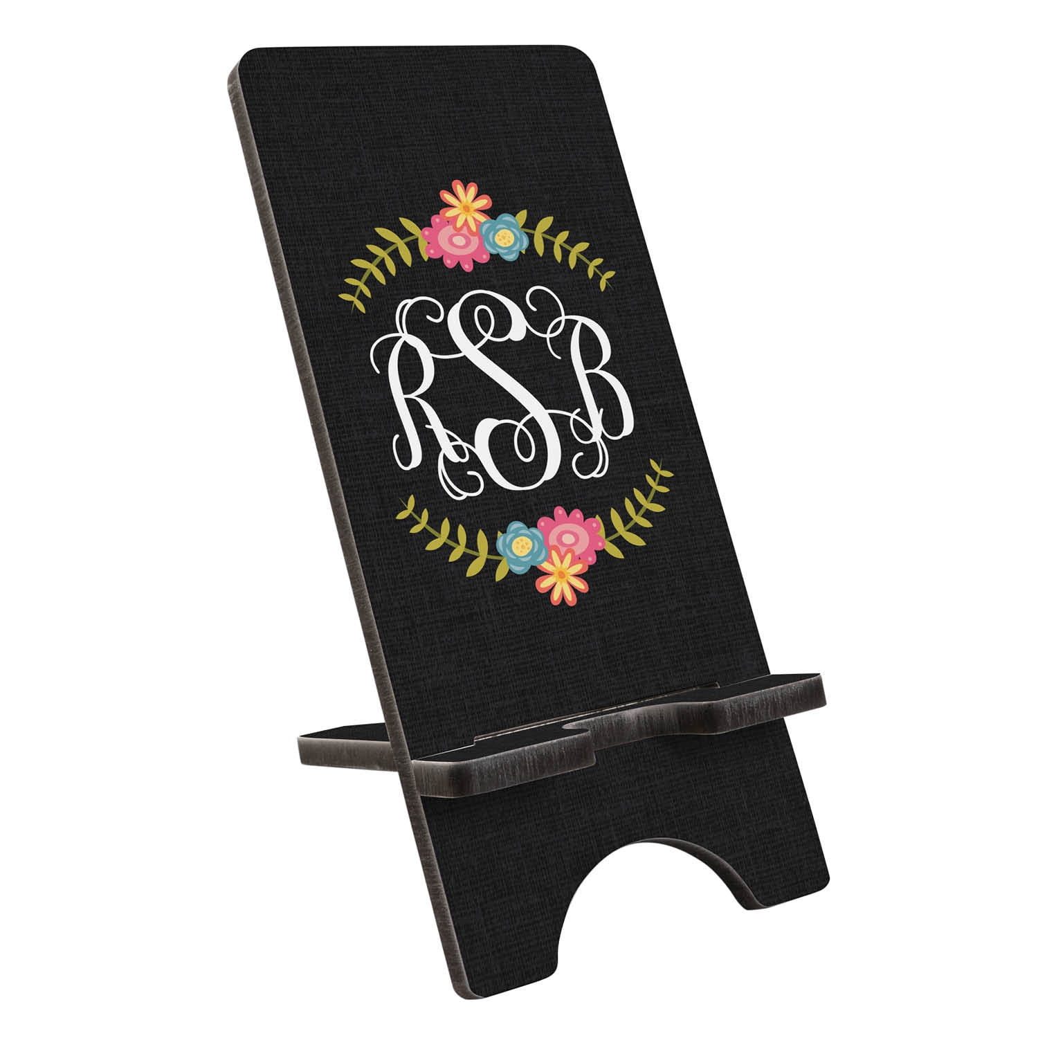 Floral Monogram Personalized Phone Stand
