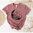 thumbnail image 1 of Floral Moon Butterfly T-shirt, Nature Lover Shirt, Spiritual Top, Plant Lovers, Wild Flower Shirt, Flower T-shirt, Floral Night Shirts All Size S-5Xl, 1 of 4