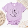 thumbnail image 1 of Floral Moon T-shirt Plant Lovers Shirt Wild Flower Top Birthday Tee Cute Gift Space T-shirts Gardening Botanical Lover Outdoor Summer Camping Nature Women's, 1 of 3