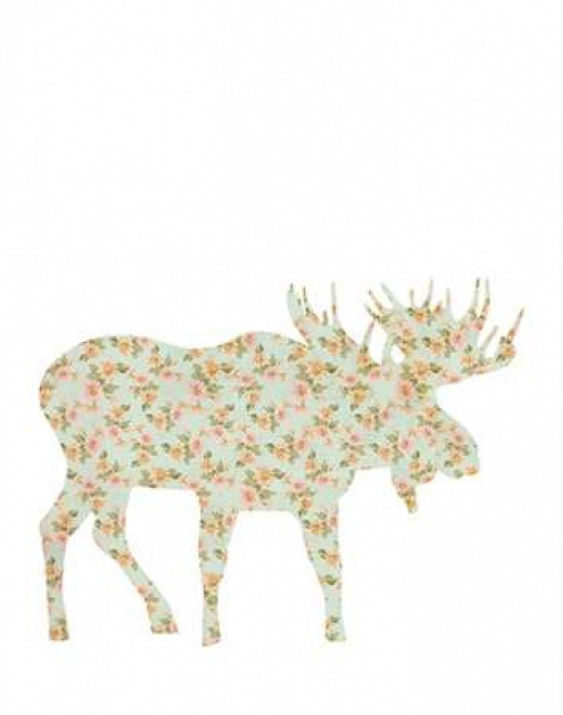 Floral Moose Canvas Art - Tara Moss (22 x 28)