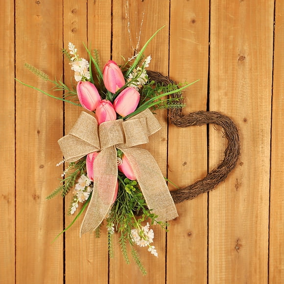 Floral Mother'S Heart Wreath (Everlasting Botanical Decor, Home), Pre-Formed Heart Frame Maintains Shape, Sealed Edges, Everlasting Botanical Charm For, By Kingtowag