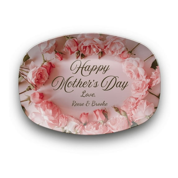 Floral Mother's Day Personalized Platter - Gift for Mom Grandmother Nana, First Mother's Day