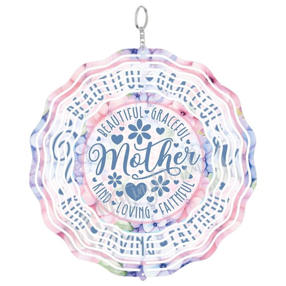 Floral Mothers Day Spring 3D Wind Spinner, Mom Gift Door Decoration, Kinetic Garden Spinner