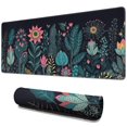 thumbnail image 1 of Floral Mouse Mat, Flower Black Base Gaming Mouse Pad, Rectangle Large Non-Slip Rubber Gaming Mouse Pad with Stitched Edges, Office Mouse Pad for Women Men Kids, 31.5x11.8in, 1 of 7