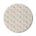 thumbnail image 1 of Floral Mouse Pad for Computers, Geometric Petals of Flowers in Continuous Order Theme Print with Dotted Heart Shapes, Round Non-Slip Thick Rubber Modern Mousepad, 8" Round, Multicolor, by Ambesonne, 1 of 2