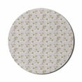 thumbnail image 1 of Floral Mouse Pad for Computers, Repetitive Mosaic Tile Pattern of Freesia Flowers Romantic Theme, Round Non-Slip Thick Rubber Modern Gaming Mousepad, 8" Round, Pale Ceil Blue White, by Ambesonne, 1 of 2