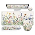 thumbnail image 1 of Floral Mouse Pad Set with Wrist Rest - Large Extended Desk Mat, Keyboard Pad & Coaster, Non-Slip Water-Resistant Surface, Ergonomic Support for Office & Gaming, 1 of 7