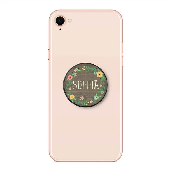 Floral Name Personalized Cell Phone Grip