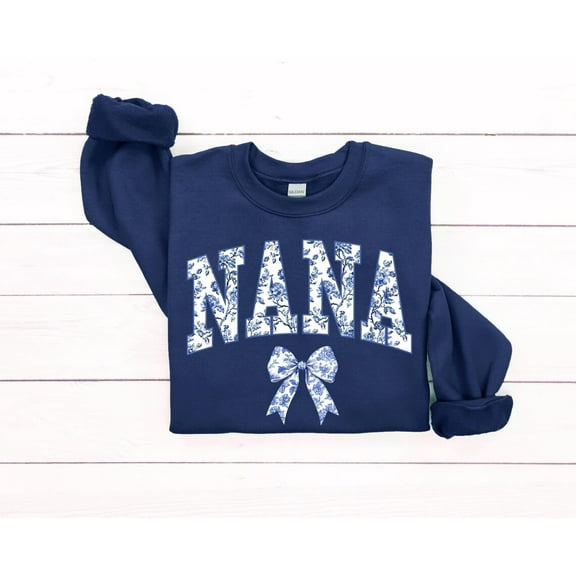 Floral Nana Sweatshirt, Coquette Nana Sweatshirt, Cute Nana Sweatshirt, Coquette Bow Nana, Mother's Day Gift, New Mom Gift, Nana Sweatshirt SWEATSHIRT All Size S-5XL