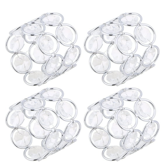 Floral Napkin Rings Rhinestone Table Decorations Wedding Centerpieces Christmas Towel Round Sparkly Metal Buckle