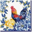 Paper Cheken Floral Napkins BLUE ROOSTER 40pcs Lunch Napkins, Rooster Napkins ...