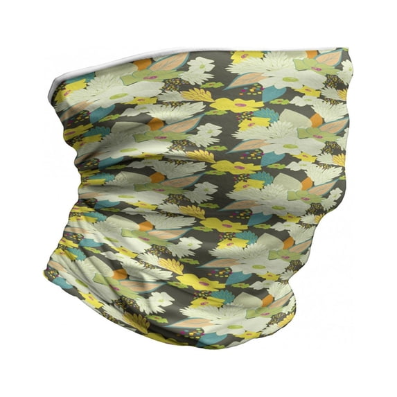 Floral Neck Gaiter, Lively Colored Summer Blooms, Unisex, Multicolor, by Ambesonne