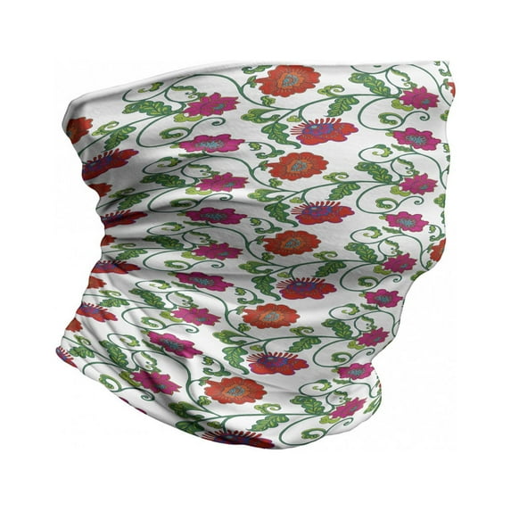 Floral Neck Gaiter, Romantic Spring Petals, Unisex, Multicolor, by Ambesonne