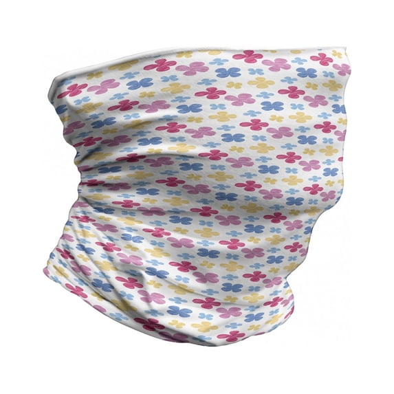 Floral Neck Gaiter, Sketchy Colorful Daisy, Unisex, Multicolor, by Ambesonne