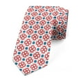 thumbnail image 1 of Floral Necktie, Abstract European Nature, Dress Tie, 3.7", Slate Blue Red White, by Ambesonne, 1 of 3