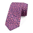 thumbnail image 1 of Floral Necktie, Blossoming Petals Spring, Dress Tie, 3.7", Purple Pink Coral, by Ambesonne, 1 of 3