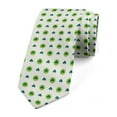 thumbnail image 1 of Floral Necktie, Clovers Green Dots Irish, Dress Tie, 3.7", Lime Green Dark Green, by Ambesonne, 1 of 3