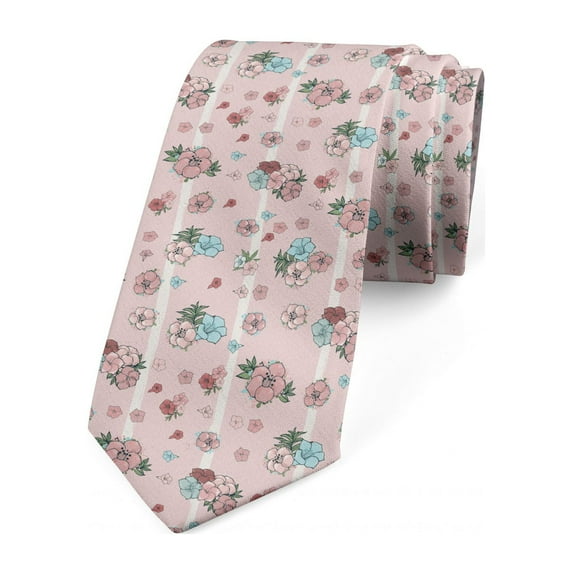 Floral Necktie, Exotic Colorful Flowers Art, Dress Tie, 3.7", Multicolor, by Ambesonne