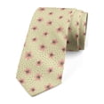 thumbnail image 1 of Floral Necktie, Irregular Dots and Flowers, Dress Tie, 3.7", Eggshell Blush, by Ambesonne, 1 of 3