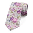 thumbnail image 1 of Floral Necktie, Pastel Tones Leaves, Dress Tie, 3.7", Lilac Green Pale Blue, by Ambesonne, 1 of 3