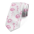 thumbnail image 1 of Floral Necktie, Romantic Roses Illustration, Dress Tie, 3.7", Baby Pink and White, by Ambesonne, 1 of 3